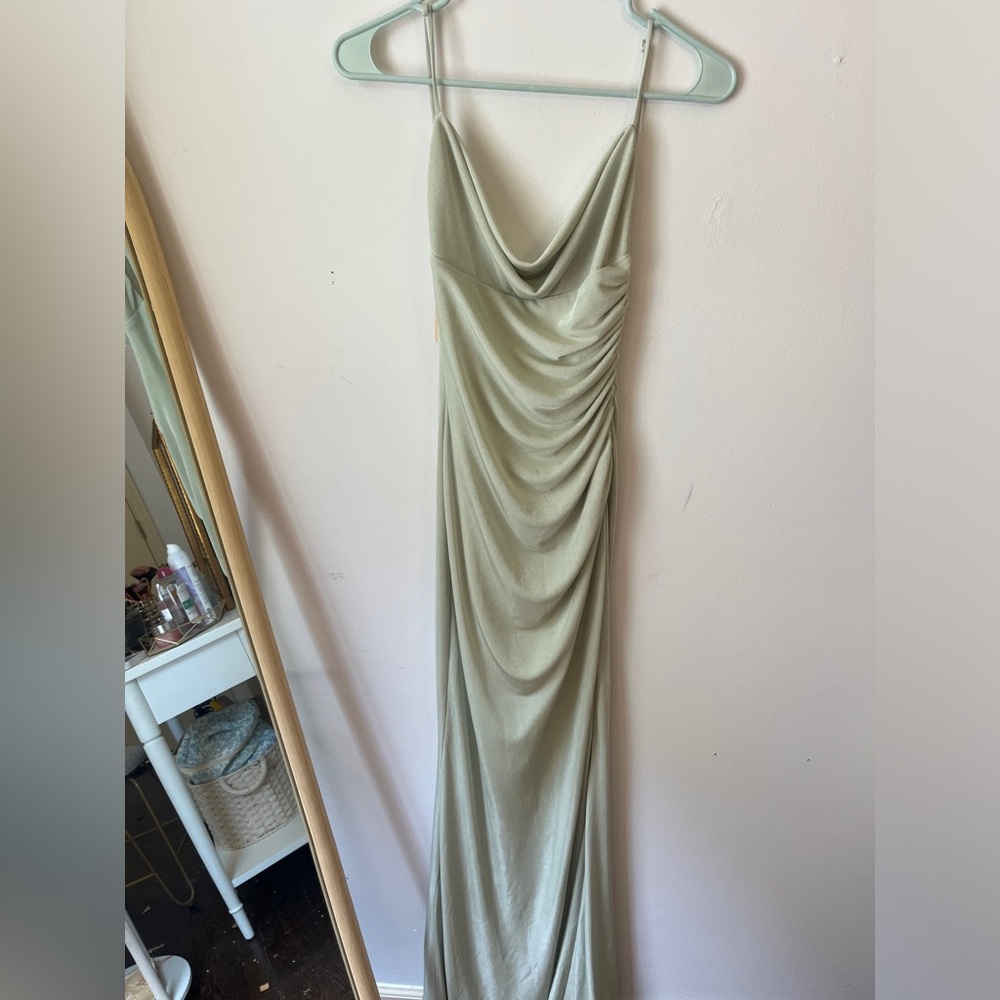 Sage green formal dress